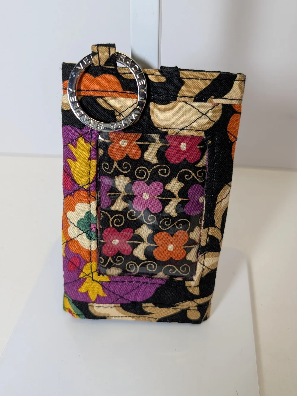 Vera Bradley Quilted Floral Wallet in Black, Purple, Yellow & Green - Picture 3 of 8